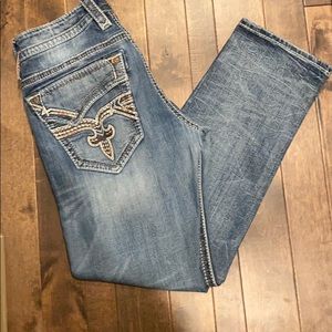 36x34 straight leg rock revival jeans
